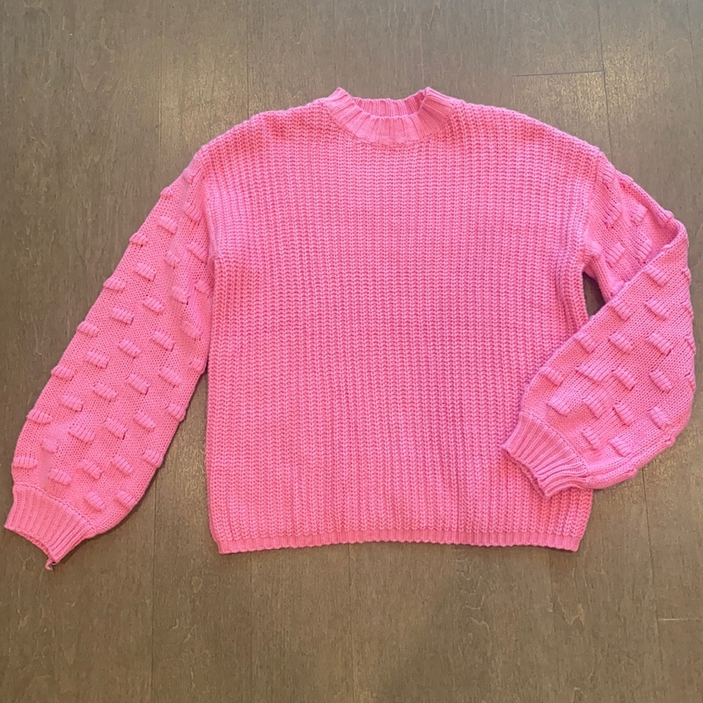 Angashion Oversized Sweater in Bubblegum Pink. Size S